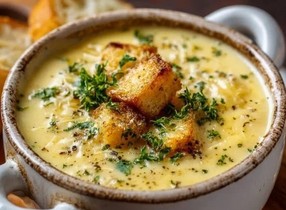 Hearty Cheddar Garlic Herb Potato Soup Recipe