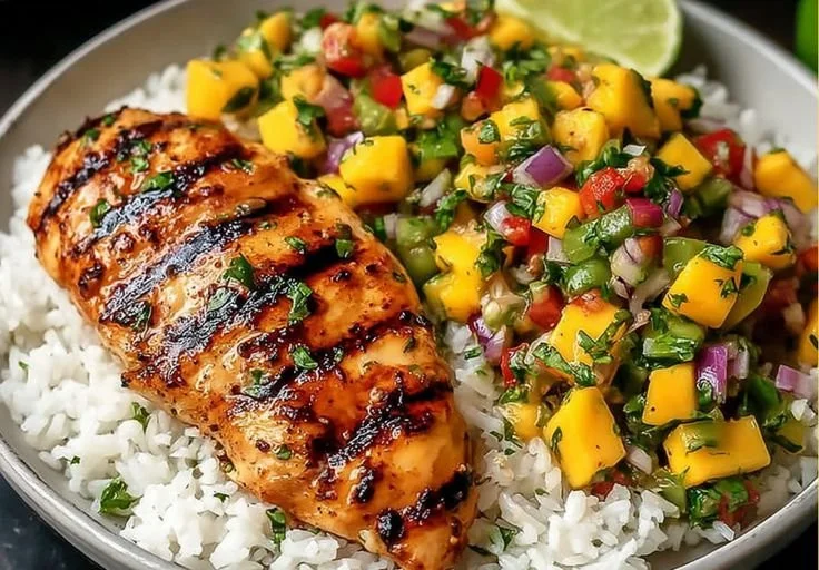Honey Lime Chicken with Mango Salsa
