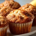 Delicious brown sugar banana muffins with a golden crust and moist interior
