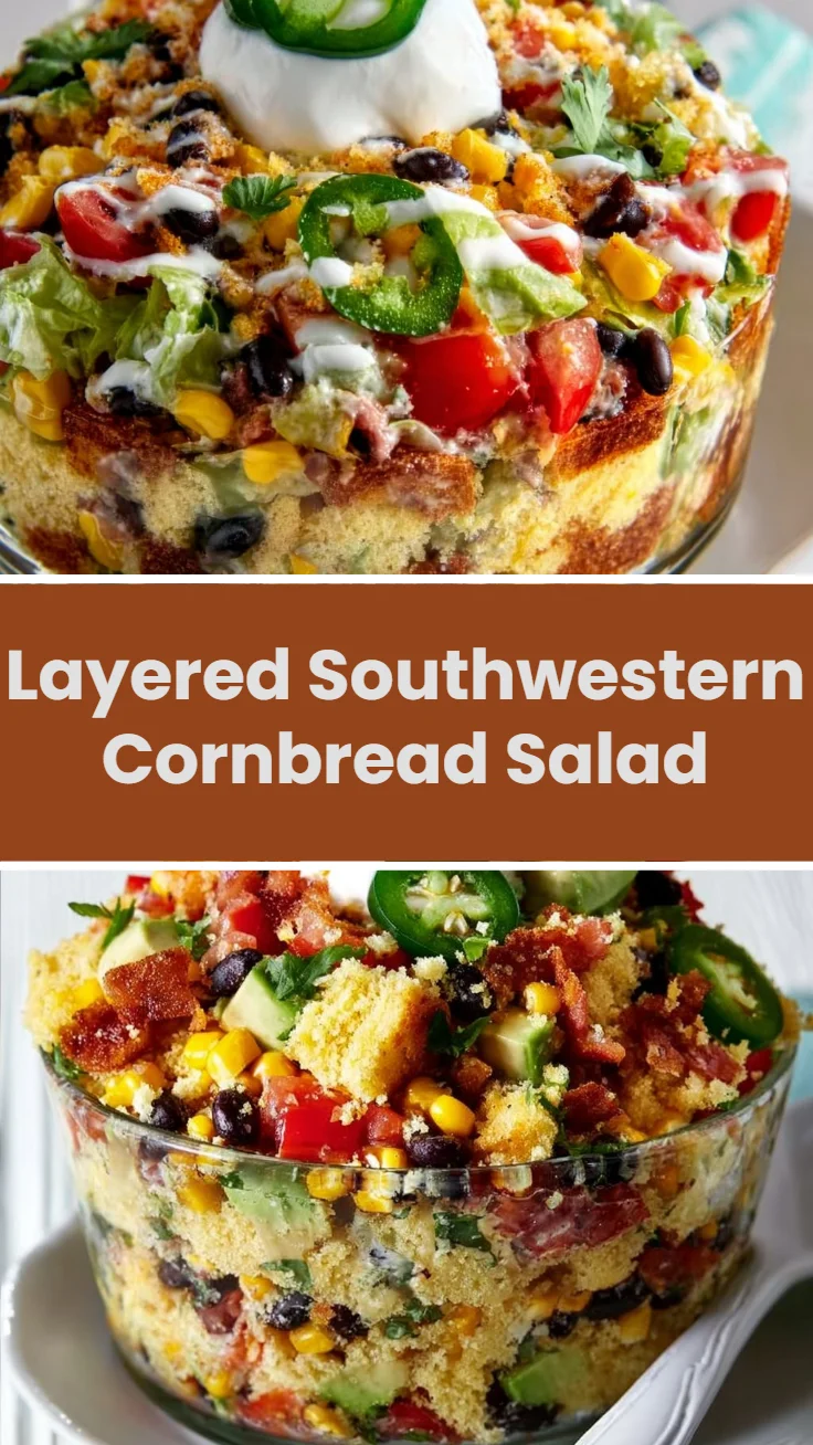 Layered Southwestern Cornbread Salad