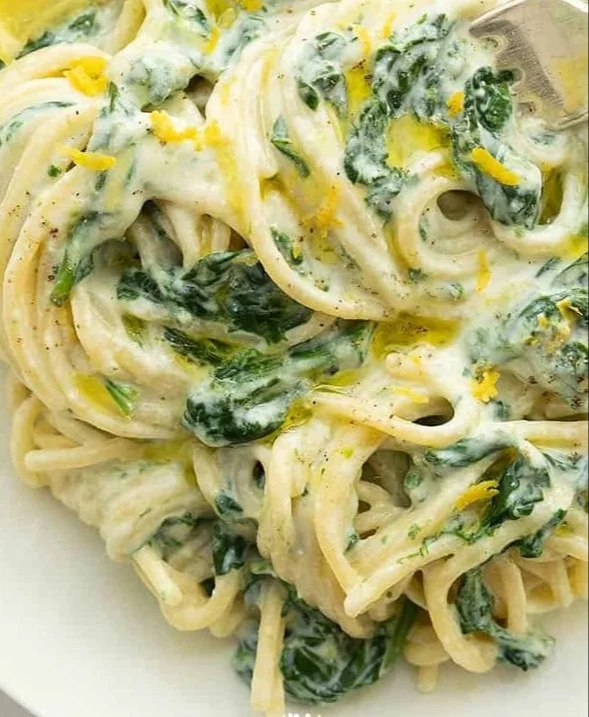 Lemon ricotta pasta & spinach