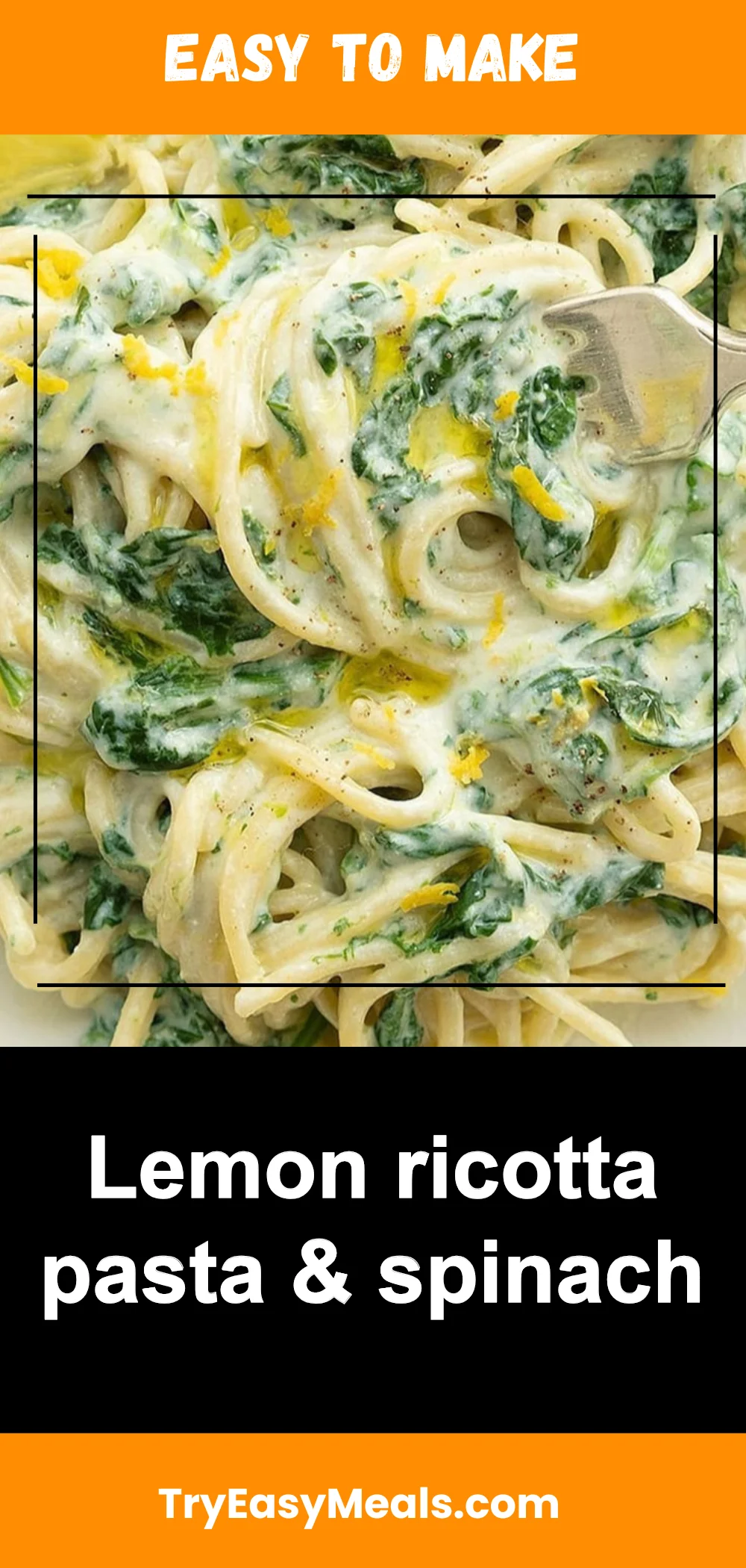 Lemon ricotta pasta & spinach