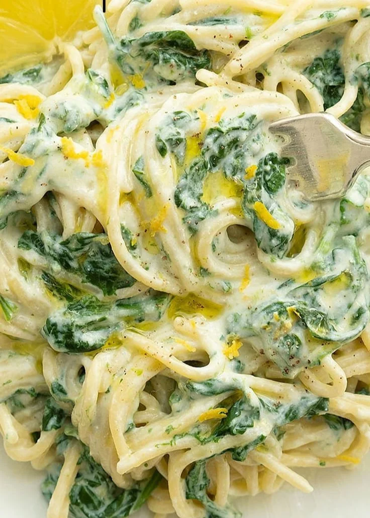 Lemon ricotta pasta & spinach