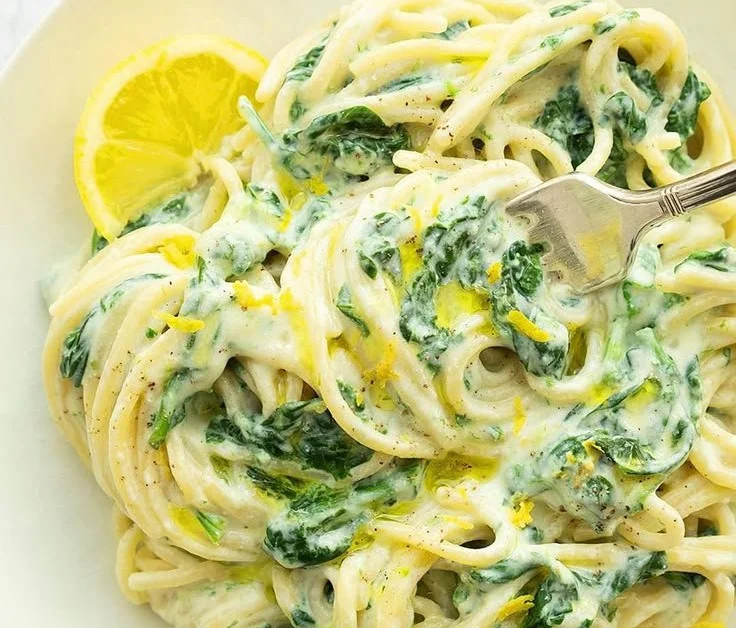Lemon ricotta pasta & spinach