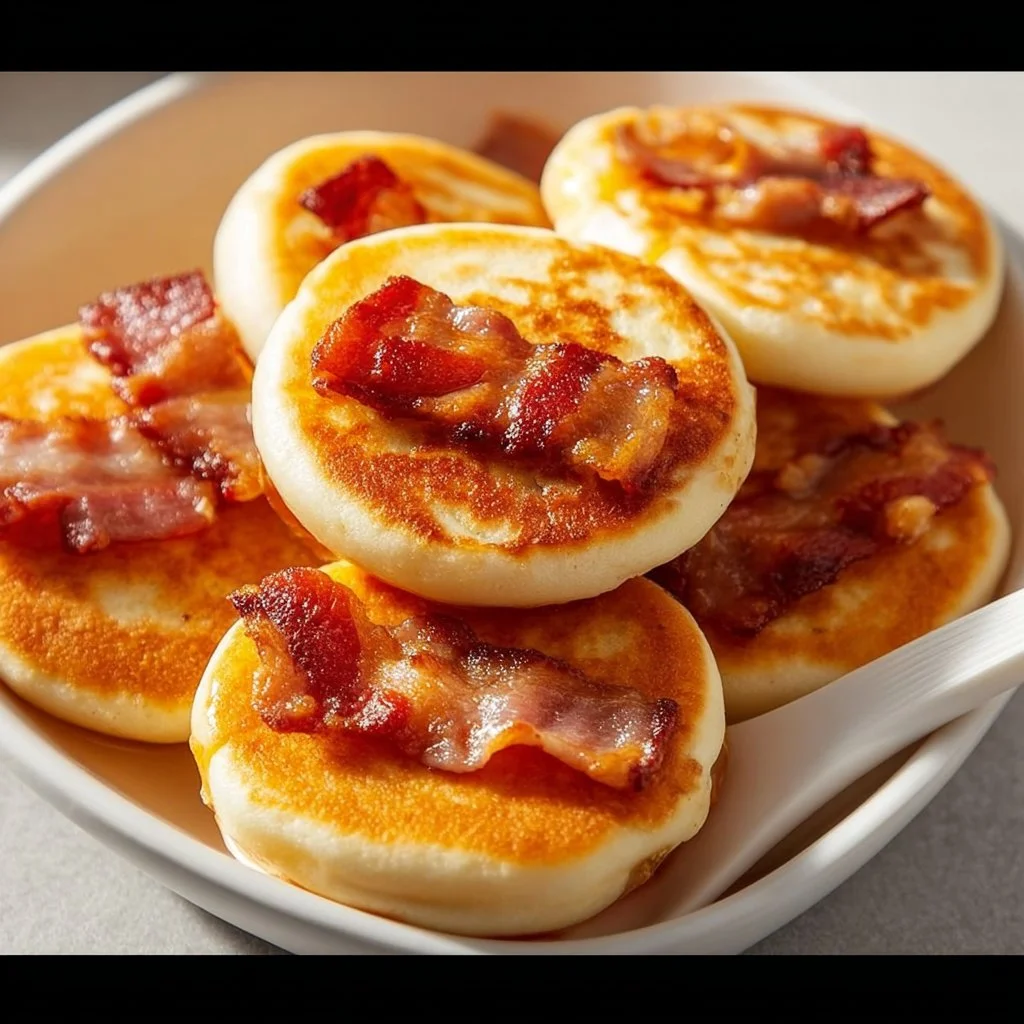 Mini McGriddle Bites served with syrup dip for a delicious breakfast experience