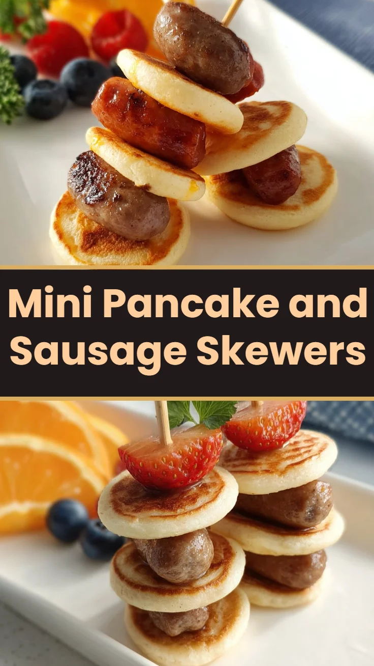 Mini Pancake and Sausage Skewers