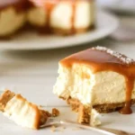No Bake Salted Caramel Cheesecake 3 Delicious no bake salted caramel cheesecake topped with caramel drizzle