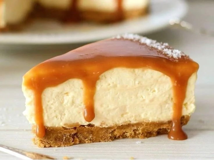No Bake Salted Caramel Cheesecake
