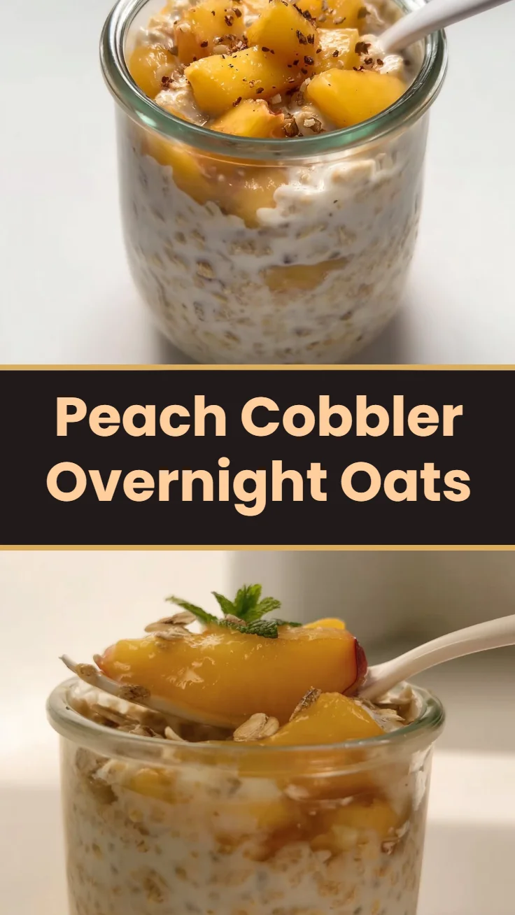 Peach Cobbler Overnight Oats