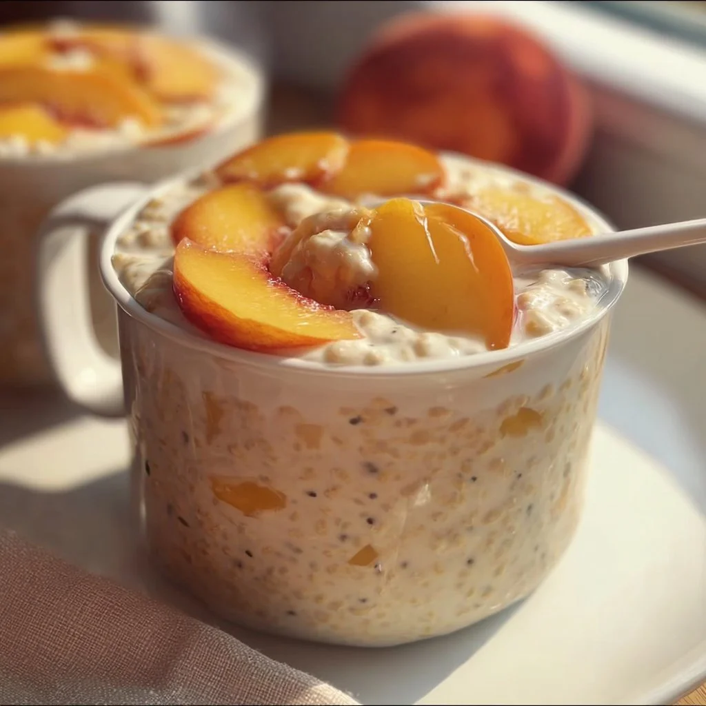 Peaches & Cream Overnight Oatmeal