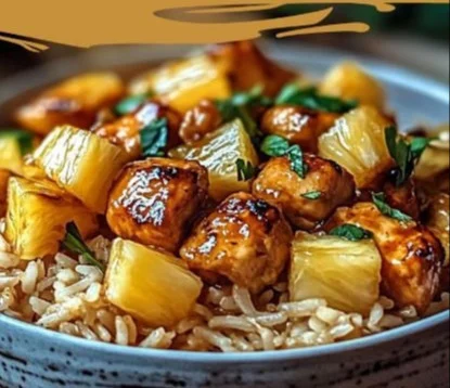 Delicious Pineapple Chicken and Rice dish served in a bowl