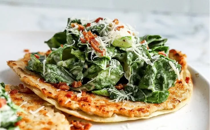 Smash Chicken Caesar Tacos