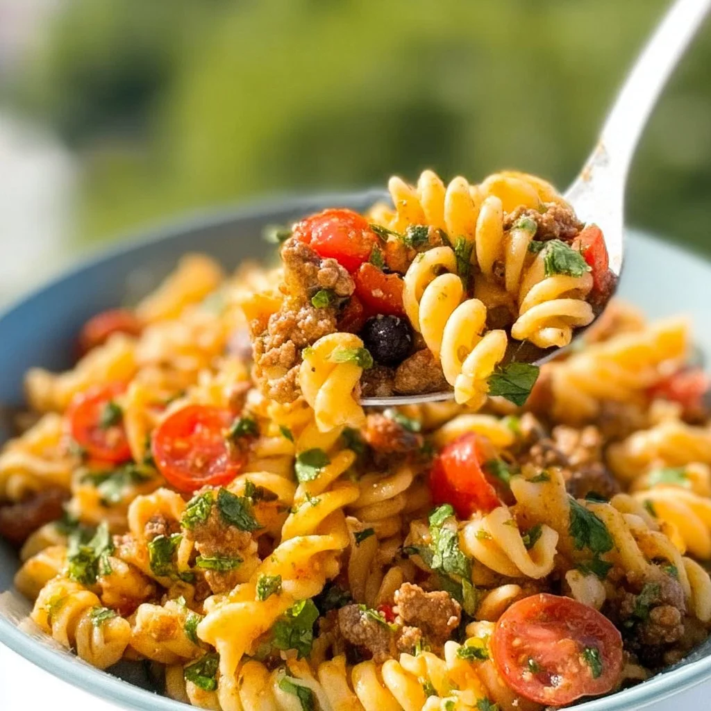 Taco Pasta Salad: the perfect taco flavored side dish for any gathering!