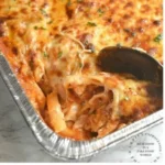 Baked Ziti Recipe with Ricotta 3 Delicious baked ziti dish with ricotta cheese and marinara sauce.