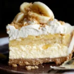 Banana Vanilla Cheesecake 3 Slice of delicious Banana Vanilla Cheesecake topped with fresh banana slices