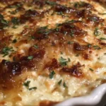 Delicious caramelized onion and Gruyere cheese dip served as a perfect appetizer