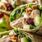Delicious Chicken Apple Salad Wraps featuring fresh ingredients and flavors.