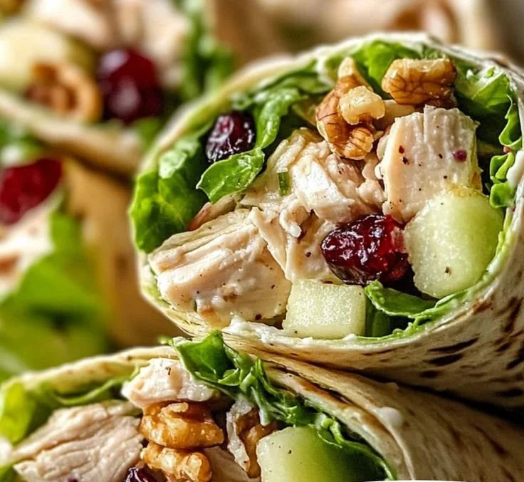 Delicious Chicken Apple Salad Wraps featuring fresh ingredients and flavors.