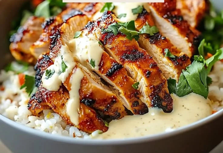 Comforting chicken rice bowls with fresh ingredients and flavorful toppings