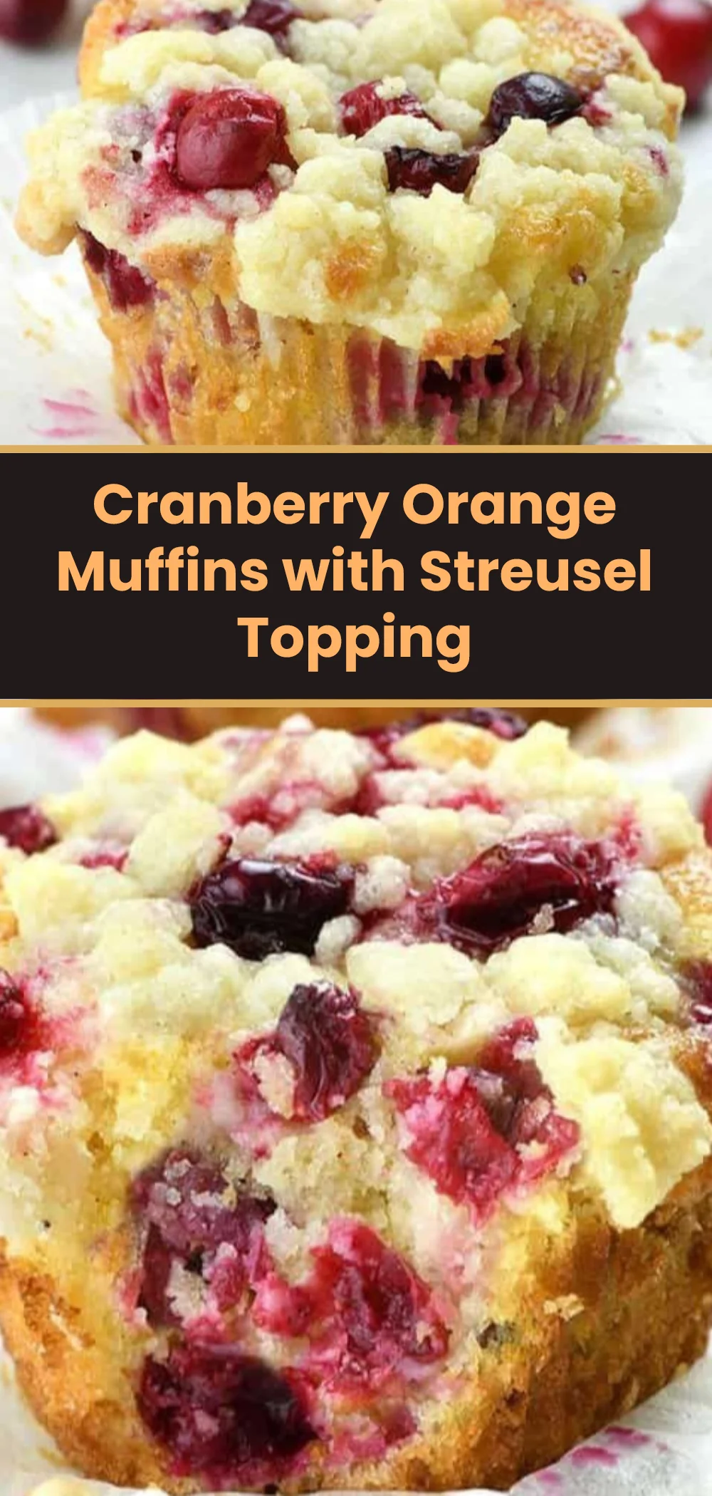 Cranberry Orange Muffins with Streusel Topping