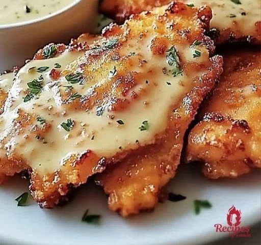 Delicious crispy Malibu Chicken served with fresh ingredients