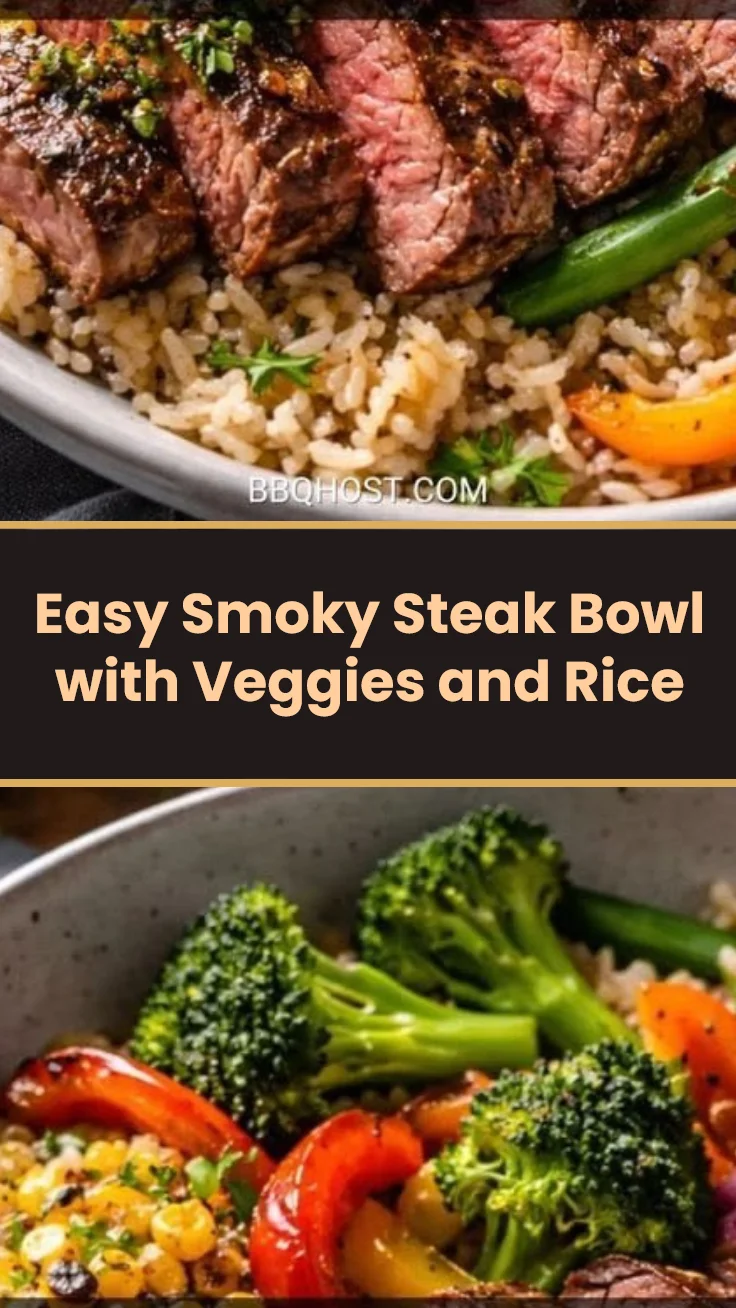 Easy Smoky Steak Bowl with Veggies and Rice