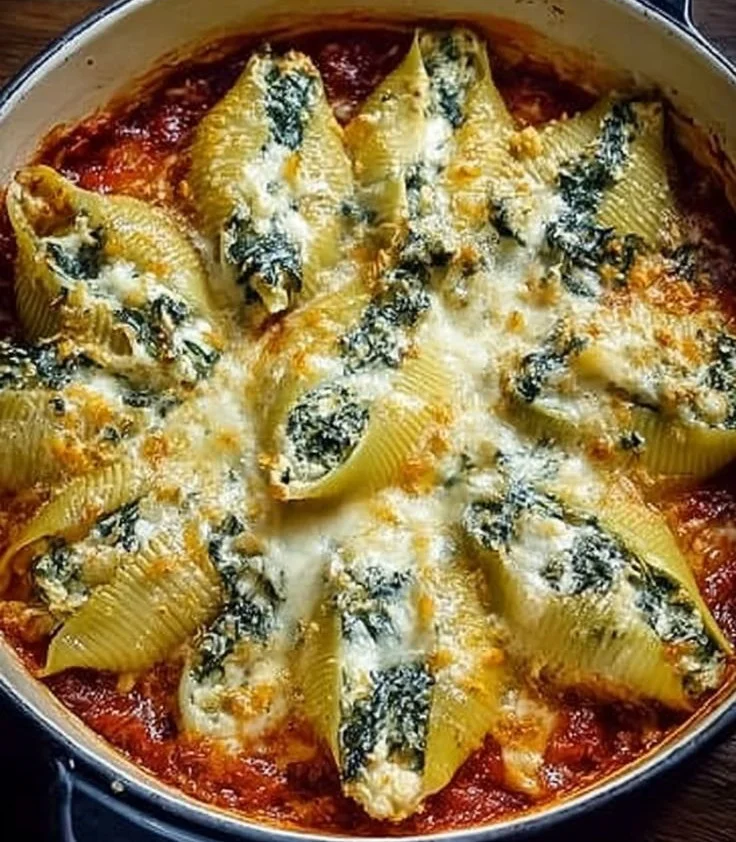 Easy Spinach and Ricotta Stuffed Shells