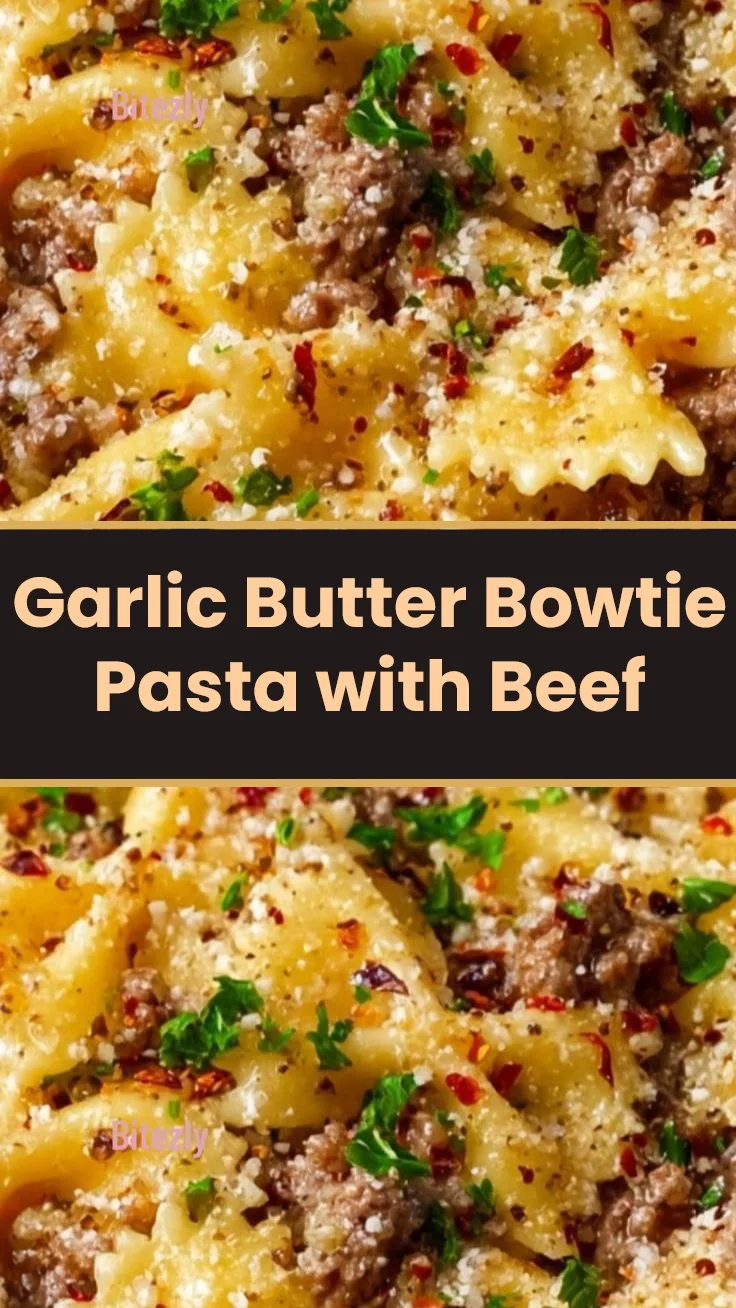 Garlic Butter Bowtie Pasta with Beef