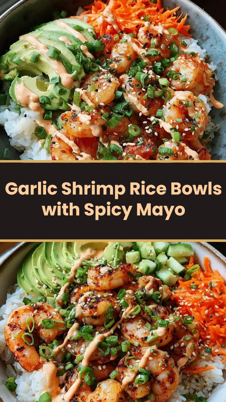 Garlic Shrimp Rice Bowls with Spicy Mayo