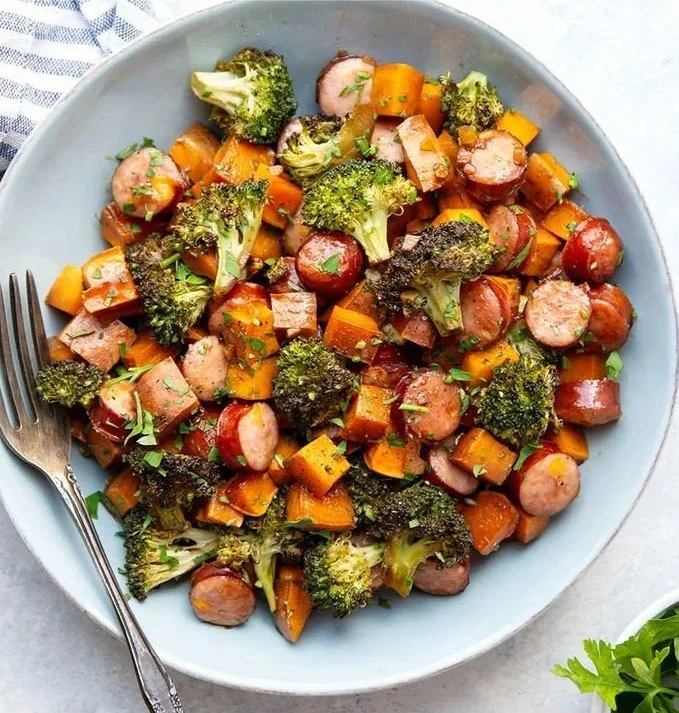 Honey Garlic Sausage and Sweet Potatoes