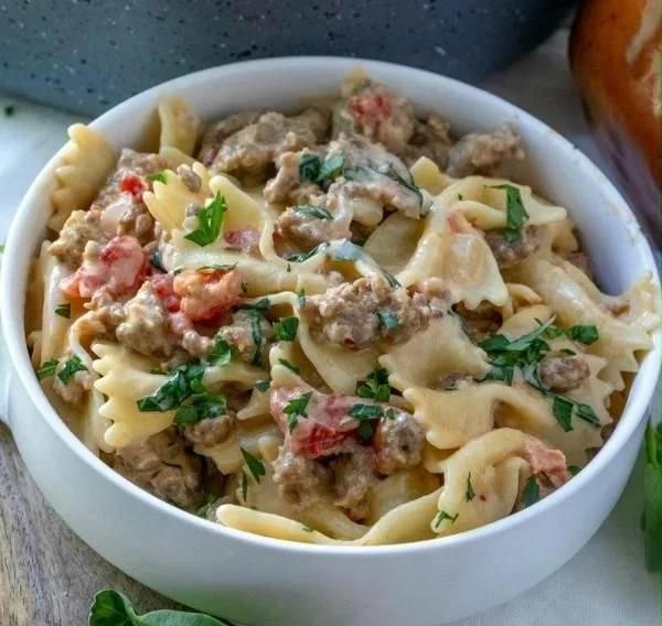 Italian Sausage with Bow Tie Pasta