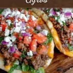 Mediterranean Ground Beef Gyros with fresh toppings and sauces