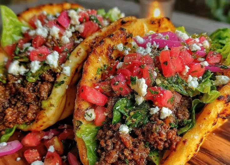 Mediterranean Ground Beef Gyros