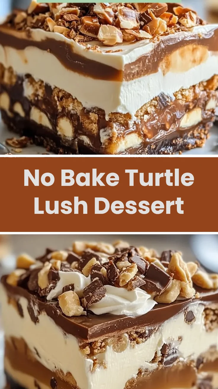No Bake Turtle Lush Dessert