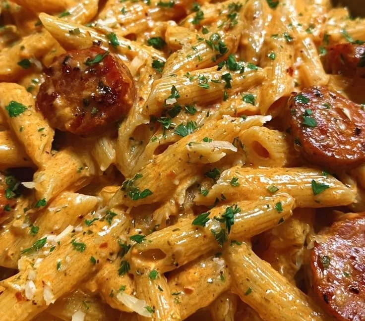 One-Pot Creamy Spicy Cajun Sausage Pasta