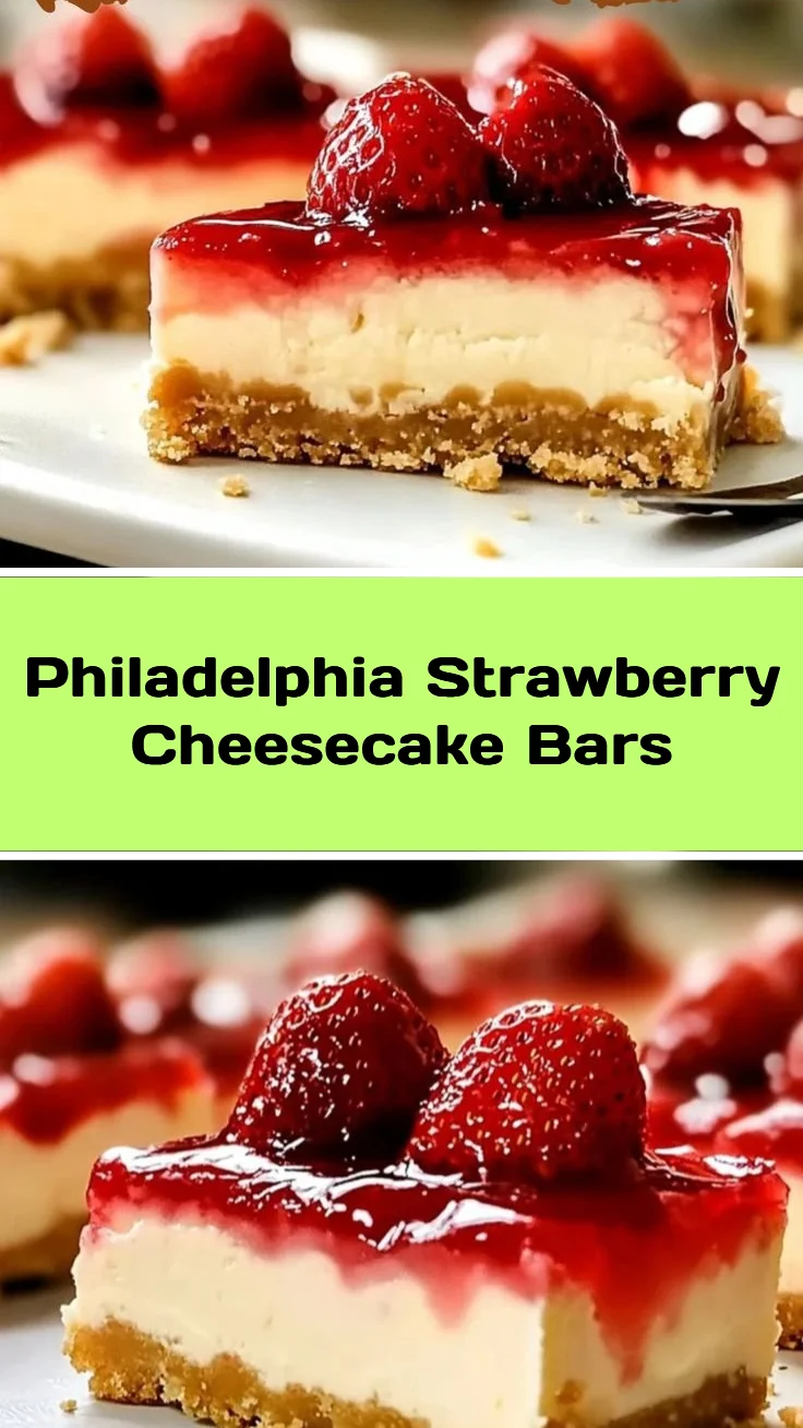 Philadelphia Strawberry Cheesecake Bars