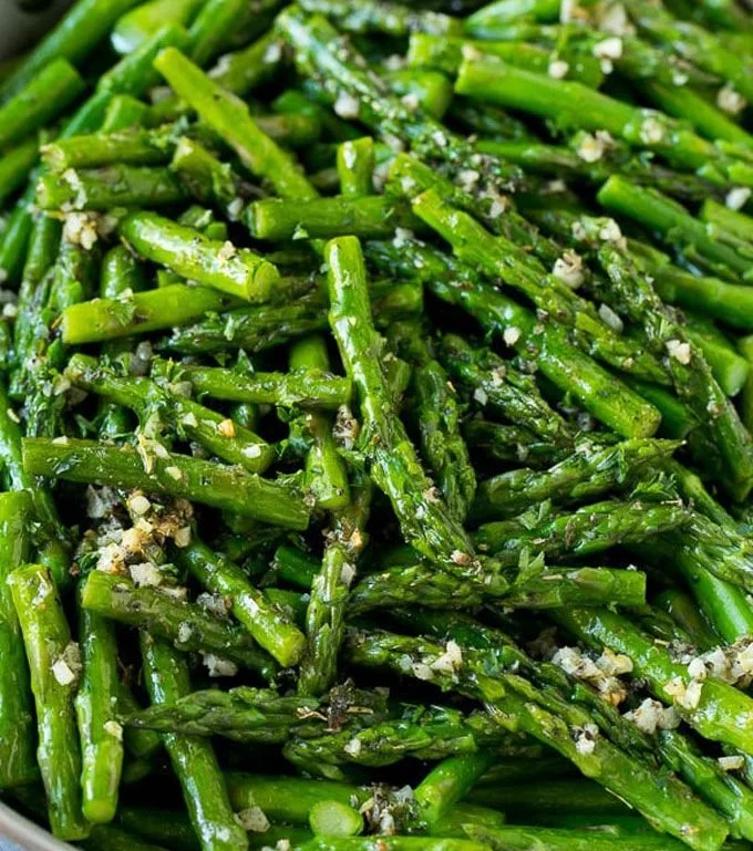 Delicious sautéed asparagus dish served on a plate