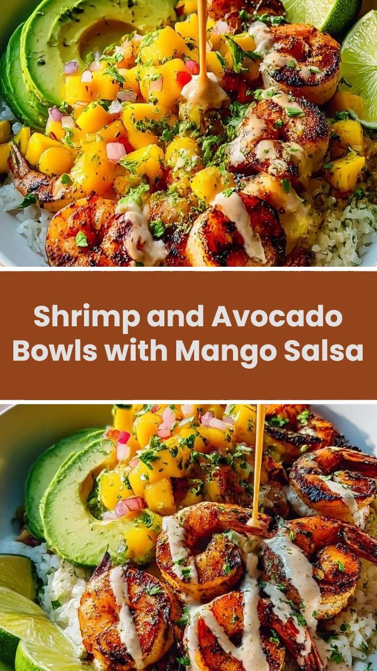 Shrimp and Avocado Bowls with Mango Salsa