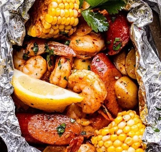 Shrimp Boil in Foil Packets