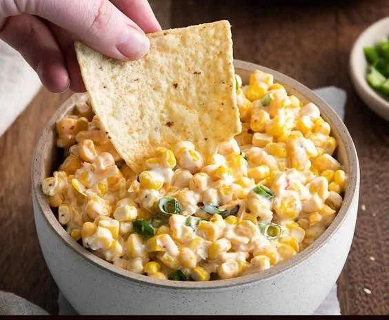 Delicious Southwest Corn Dip served hot or cold with fresh ingredients