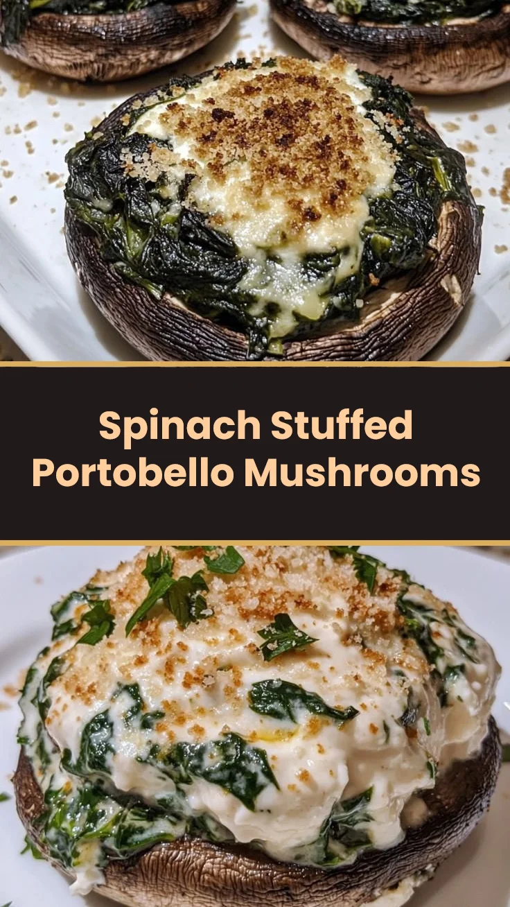 Spinach Stuffed Portobello Mushrooms