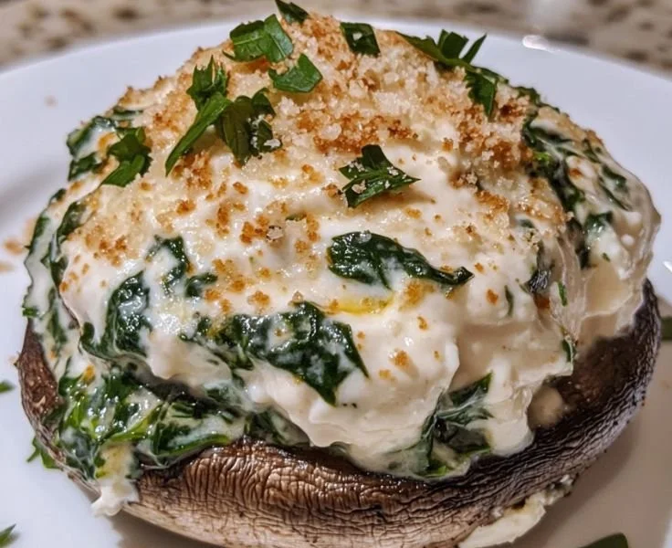 Spinach Stuffed Portobello Mushrooms