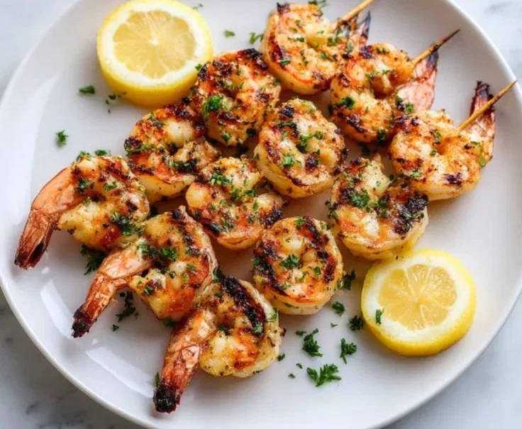 Plate of grilled shrimp from Texas Roadhouse seasoned to perfection