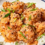 Vegan Bang Bang Cauliflower Wings 3 Crispy vegan bang bang cauliflower wings drizzled with spicy sauce