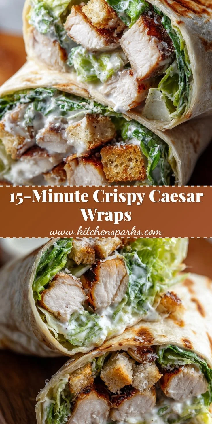 Delicious Crispy Chicken Caesar Wraps served with fresh lettuce and Caesar dressing