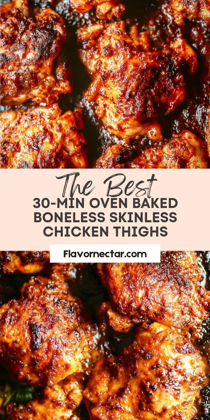 30-Minute oven baked boneless skinless chicken thighs recipe