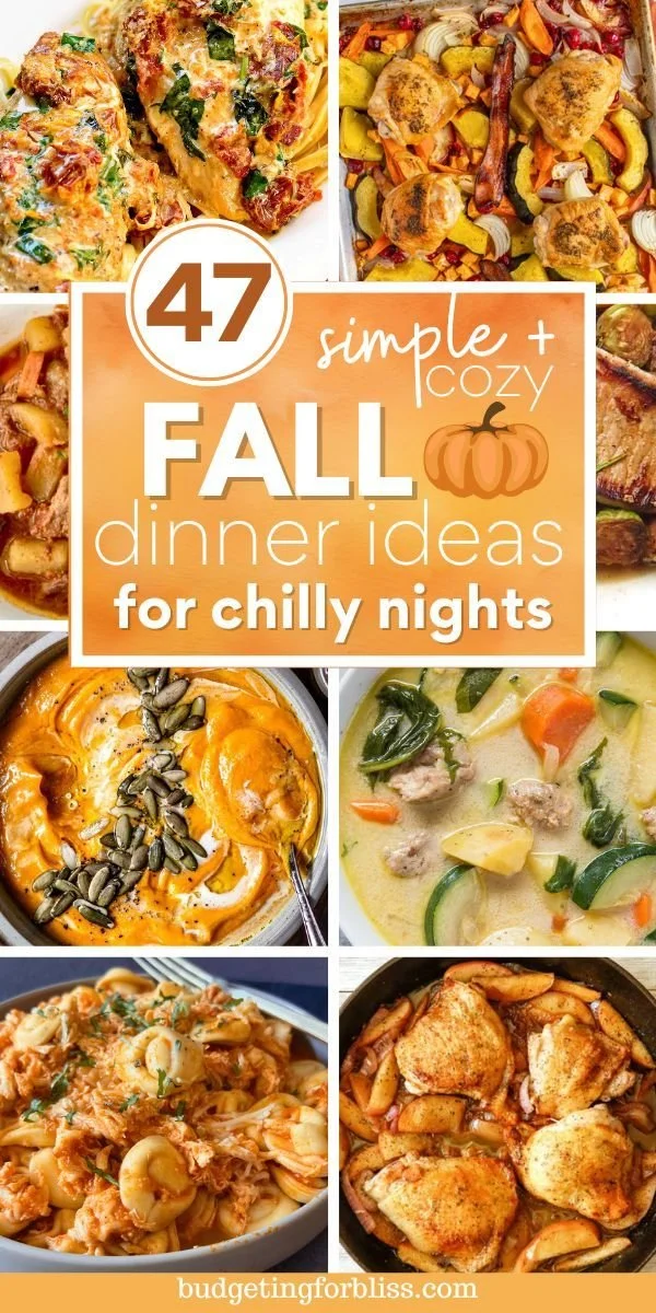 A collection of easy fall dinner recipes featuring seasonal ingredients.