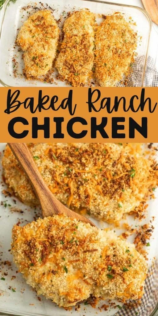 Delicious Baked Ranch Chicken topped with herbs and spices