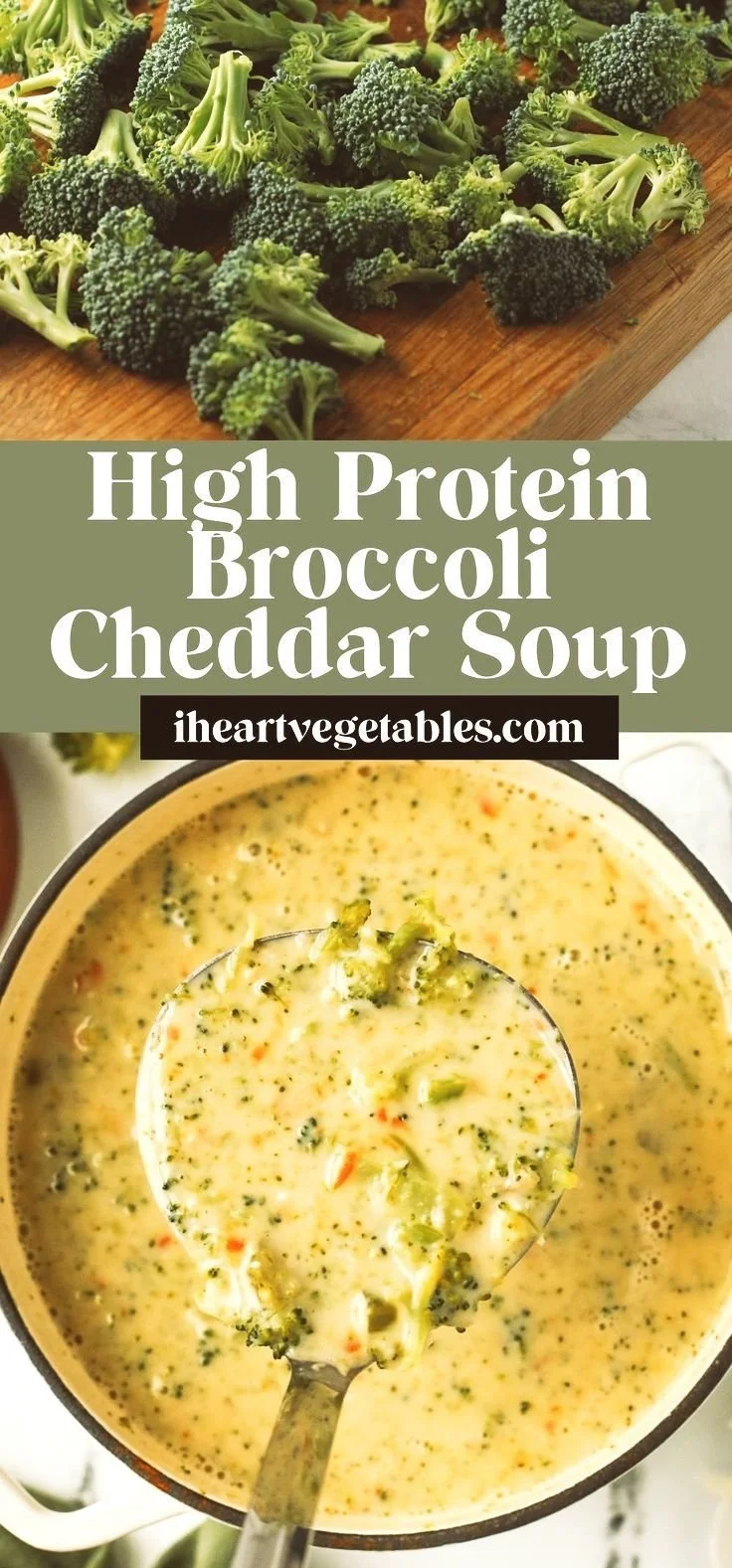 Bowl of creamy broccoli cheddar soup garnished with fresh herbs