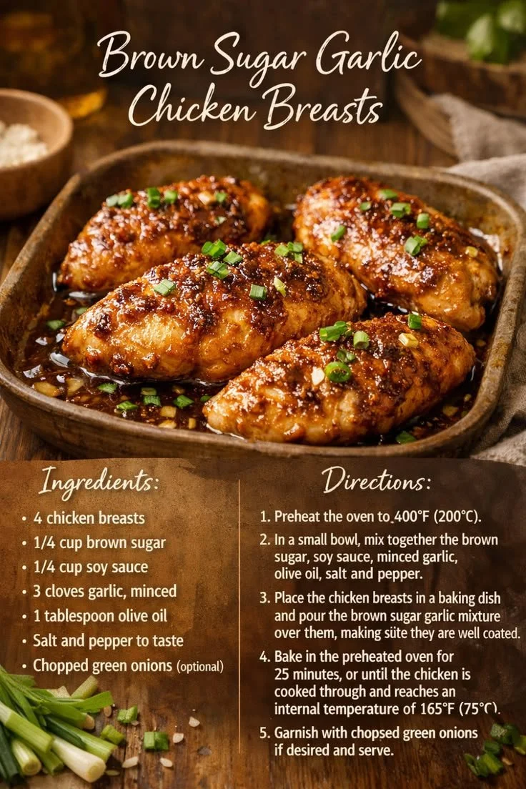 Delicious brown sugar garlic chicken breasts served on a plate